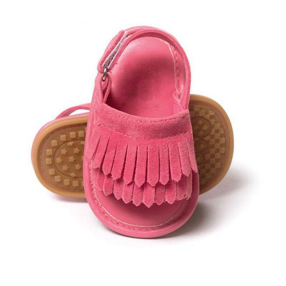 2019 PU Leather Tassel Soft Anti-slip Summer Slippers